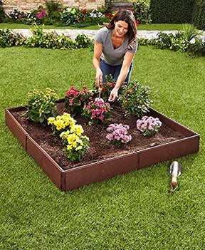 The Lakeside Collection Outdoor Raised Garden Bed for Vegetables, Herbs, Flowers - Customizable Large Wooden Planter Box Kit for Grass, Yard, Lawn The Lakeside Collection