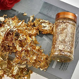 Gold Leaf Flakes 10 Grams,Gold Paper,Gold Leaves for Crafts,Gold Foil Flakes-Gold Leaf for Resin-Foil Craft Sheets-Gold Flakes for Crafts- Nail GGS GENIUS GOOD SUPPLIES