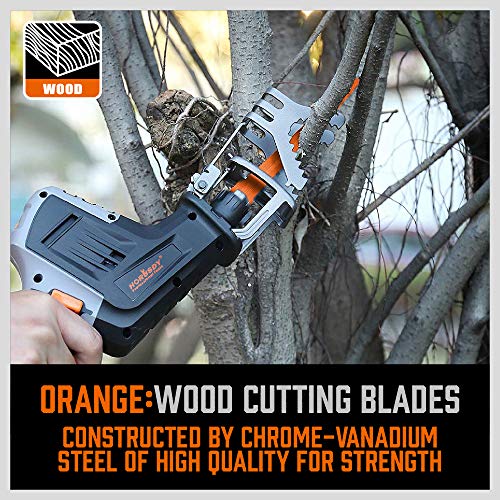 HORUSDY 34-Piece Reciprocating Saw Blades Set, Metal & Woodcutting Saw Blades, Sawzall Blades with Pouch. - WoodArtSupply