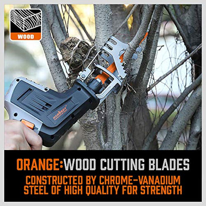 HORUSDY 34-Piece Reciprocating Saw Blades Set, Metal & Woodcutting Saw Blades, Sawzall Blades with Pouch. - WoodArtSupply