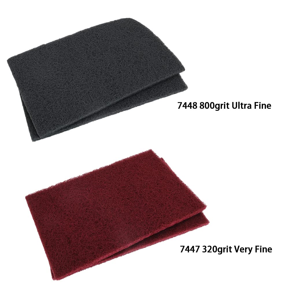 QZATTCAEN 8 Scuff Pad Variety Pack, 4 Each Maroon, Gray, Scuffing, Scouring, Sanding, Cleaning, Blending, Paint Surface Prep Adhesion - 6" x 9" QZATTCAEN