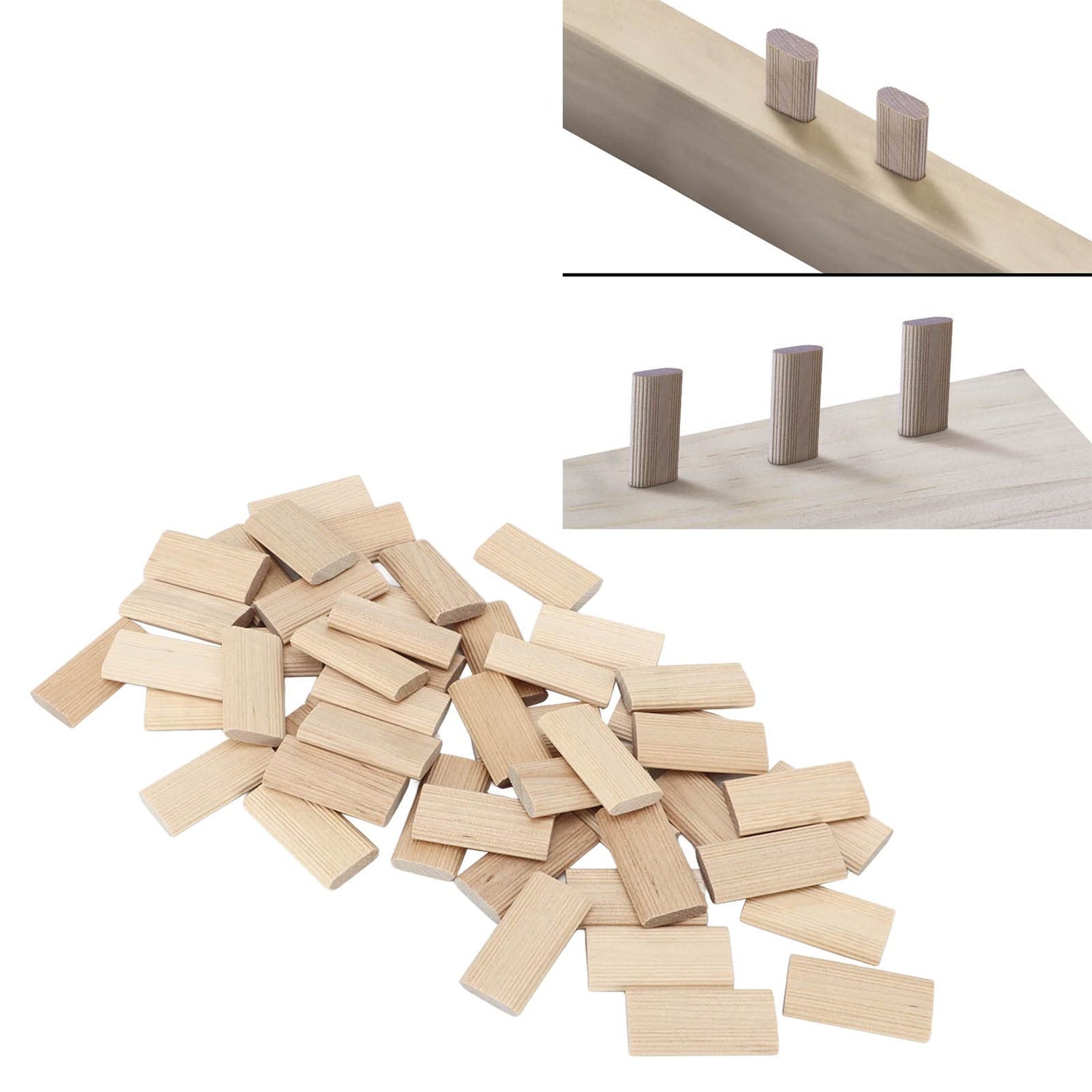50PCS Domino Tenon Wood Domino Tenon Beech Cabinet Making And Frame Engineering, Domino Tenon For Beech Wood For Furniture Sewing, 6X20X40mm FTVOGUE