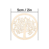 48Pcs Organic Tree of Life, Mini Round Tree of Life Unfinished Wooden Plaque Wooden Tree Shape Craft Blank for Christmas, Wedding, Guestbook, HERCHR
