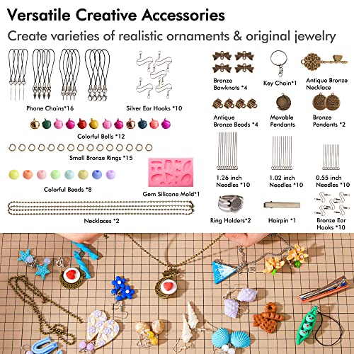 Polymer Clay, Shuttle Art 60 Colors Oven Bake Modeling Clay, Creative Clay Kit with 19 Clay Tools and 16 Kinds of Accessories, Non-Toxic, Non-Sticky, Shuttle Art