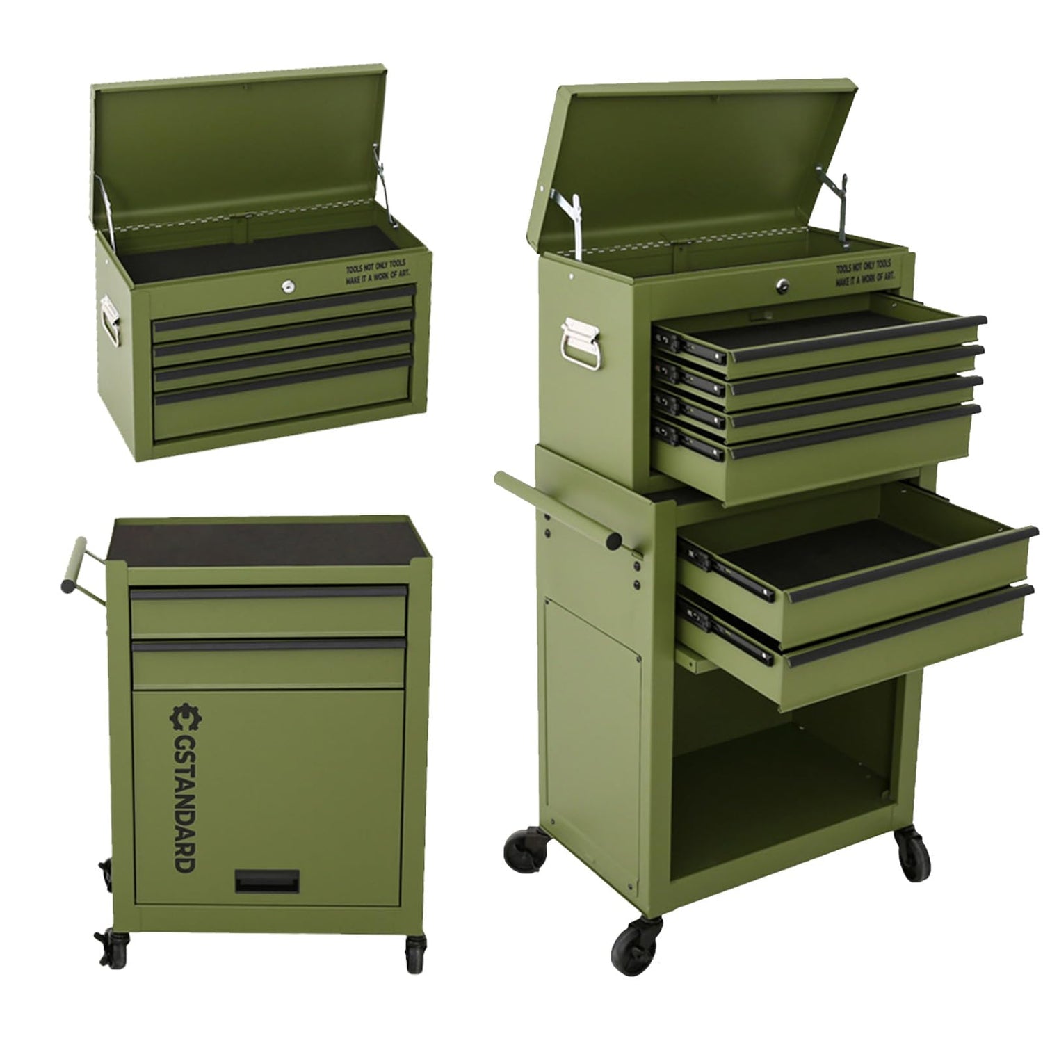 GSTANDARD Rolling Tool Chest, Green GSTANDARD