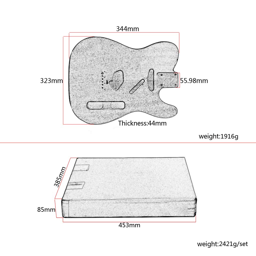 Ogdni Unfinished Guitar Body Mahogany Wood Electric Guitar Replacement DIY Guitar TL Style Ogdni