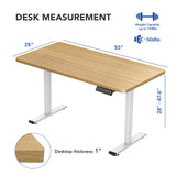 FLEXISPOT EN1 Height Adjustable Desk 55 x 28 Inches Whole-Piece Desk Ergonomic Memory Controller Standing Desk Stand Up Desk Workstation (White Frame FLEXISPOT
