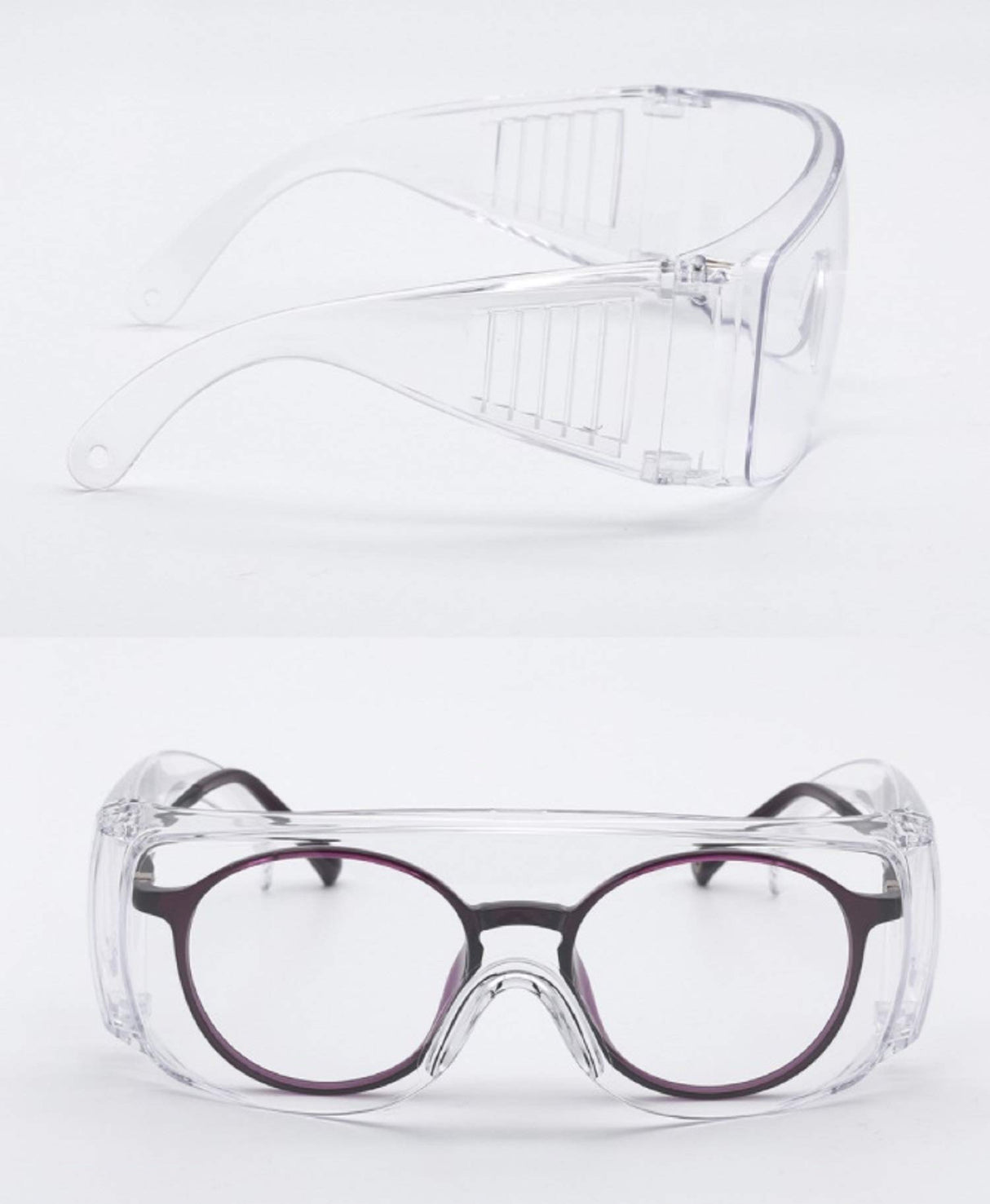 Safety Glasses (2 Pack) Anti Fog & Shattered Proof, ANSI Z87.1 & EN 166 UV Resistant Protective Eyewear Safety Goggles, Wide Frame Eye Shield Goggles Euxor