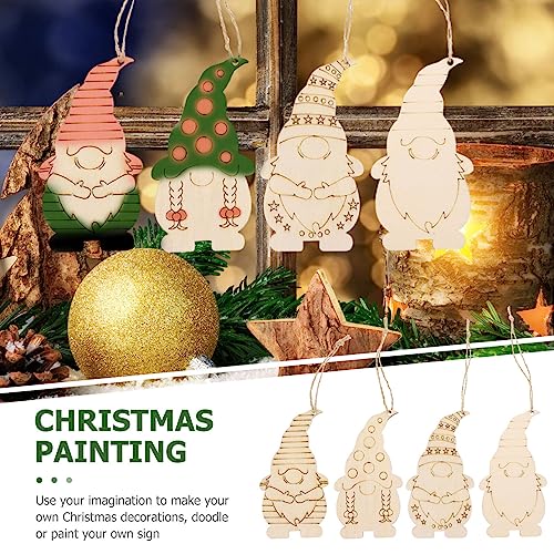Wood Planks 40pcs Wooden Blank Elf Gnome Slice Unfinished Gnome Slices Hanging Elf Gnome Cutouts for Christmas Home Wall Decoration Gnome Wooden MAGICLULU