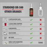 Starbond 2 oz. "Dark Brown" Medium-Thick CA Glue (Premium Cyanoacrylate Super Glue) Knot Filler 500 CPS Viscosity for Woodworking, Woodturning, Starbond