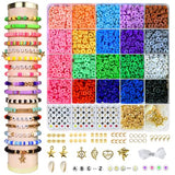 Redtwo 3400 Clay Beads Friendship Bracelet Making Kit for Beginner, Preppy Polymer Heishi Beads Jewelry Making Kit with Charms, Gifts for Teen Girls Redtwo