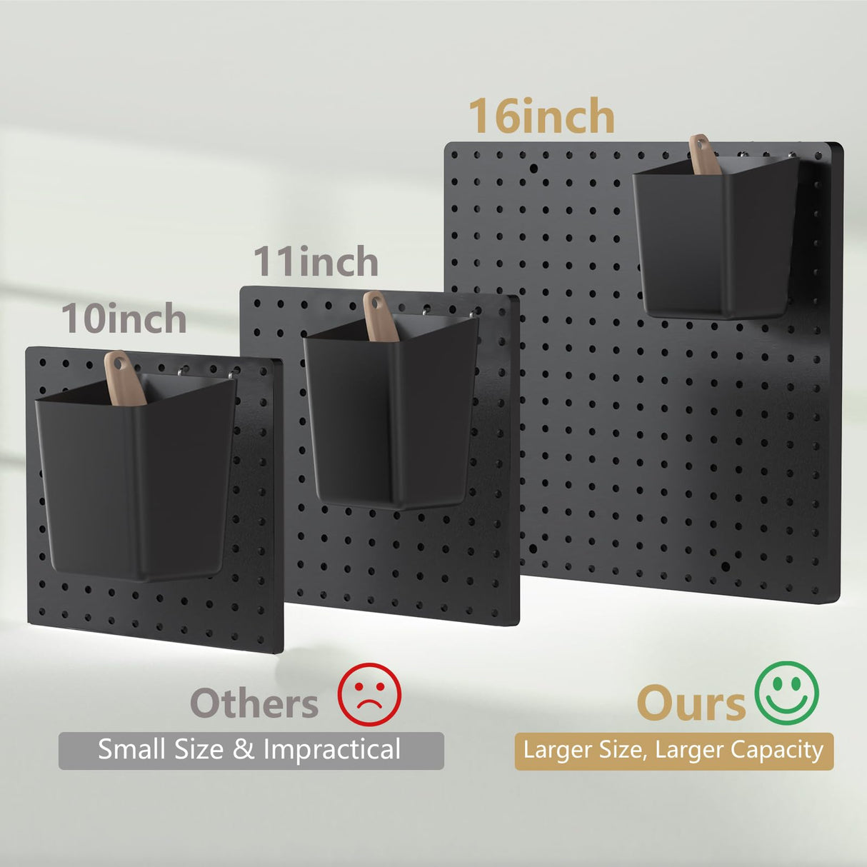 FZK Peg Board,Pegboard 32"*32",Pegboard Wall Organizer with Strong Ribs Back Holds up for 200Ib, Black Pegboard 4pcs,Peg Boards for Walls for Garage FZK