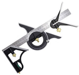 Square Angle Ruler,3Pcs/Set 300mm Stainless Steel t Square Ruler Adjustable Sliding Combination Square Square Ruler & Protractor Level Measure Terizger