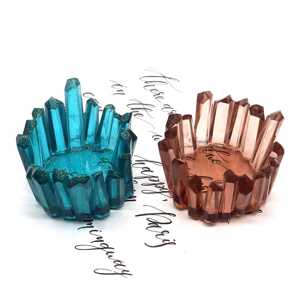 ResinWorld 3 Pack Cylinder Candlestick Epoxy Casting Molds + 2 Pack Crystal Shape Tea Light Candle Holder Molds ResinWorld