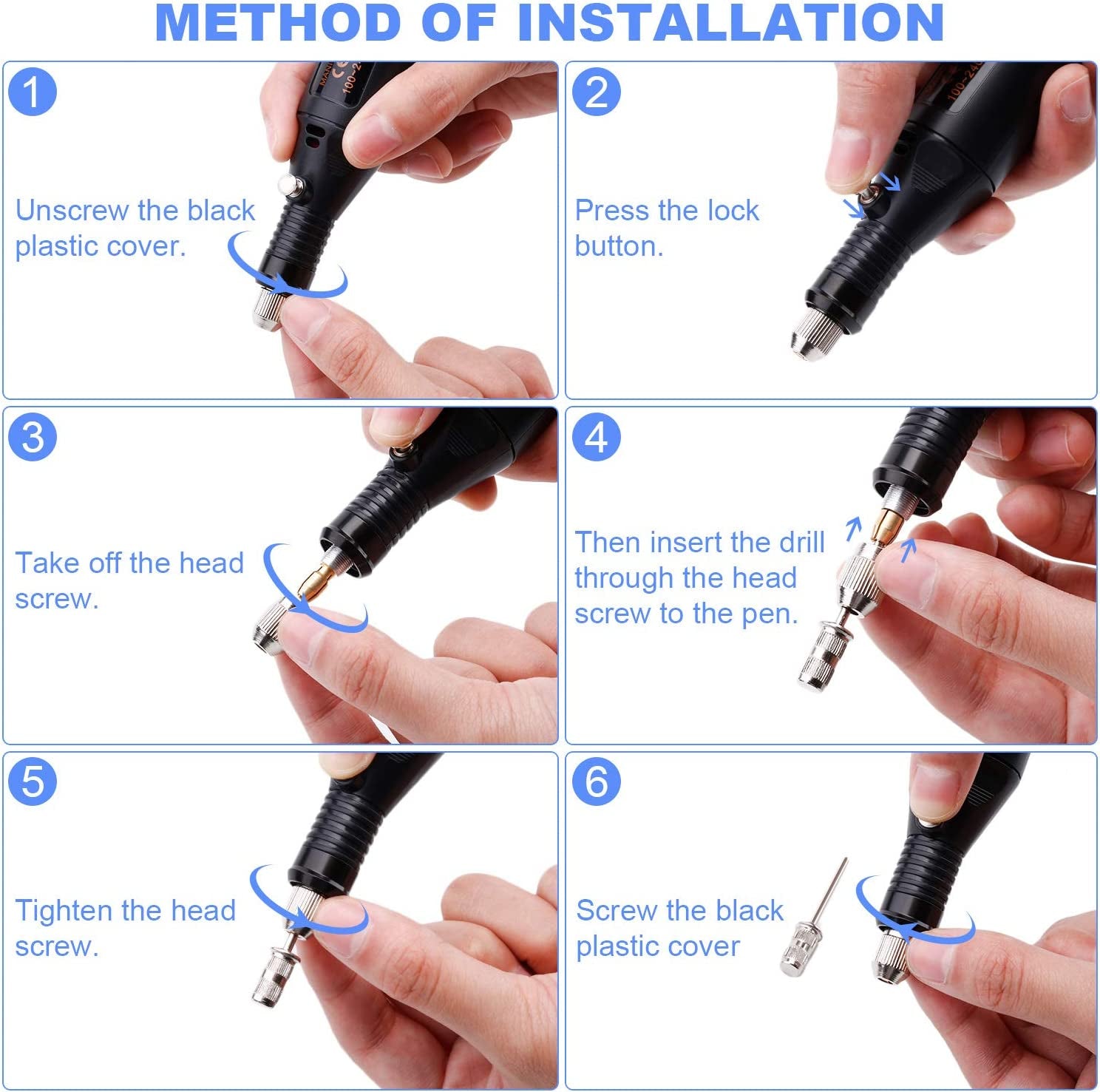 Electric Micro Engraver Pen Mini DIY Engraving Tool Kit for Metal Glass Ceramic Plastic Wood Jewelry 1 Scriber Etcher 30 Bits 6 Polishing Head 3 Wool WoodArtSupply