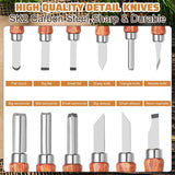 30 Pcs Wood Carving Tools Wood Whittling Kit Include Hand Carving Knife Set Wood Blocks Cut Resistant Gloves Sawdust Brush Sharpening Stone Polishing WoodArtSupply
