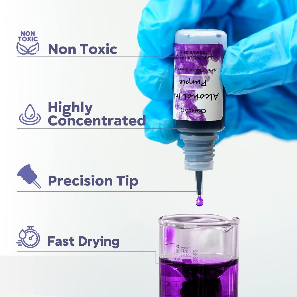 Alcohol Ink for Epoxy Resin - 24 Bottles Alcohol-Based Ink Set Vibrant Color High Concentrated Alcohol Paint Pigment Resin Ink for Resin Dye Crafts WoodArtSupply