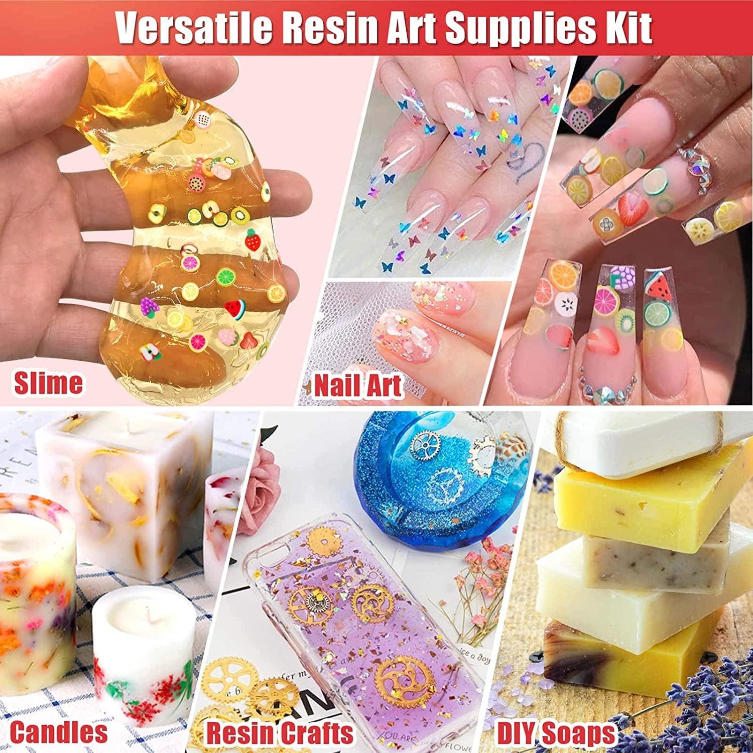 Resin Decoration Accessories Kit,Resin Supplies Kit for Beginner,with Dried  Flowers,Butterfly Stickers,Resin Mica Powder and Fillers,Resin Measuring