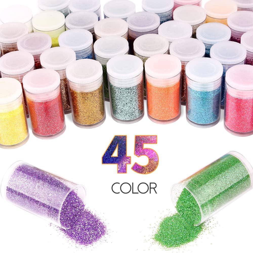 Glitter for Resin, 24 Colors Fine Glitter Powder Sequins, Craft Glitter for  Slime Tumbler Arts, Cosmetic Glitter for Face Hair Body Nail Eye (8g)