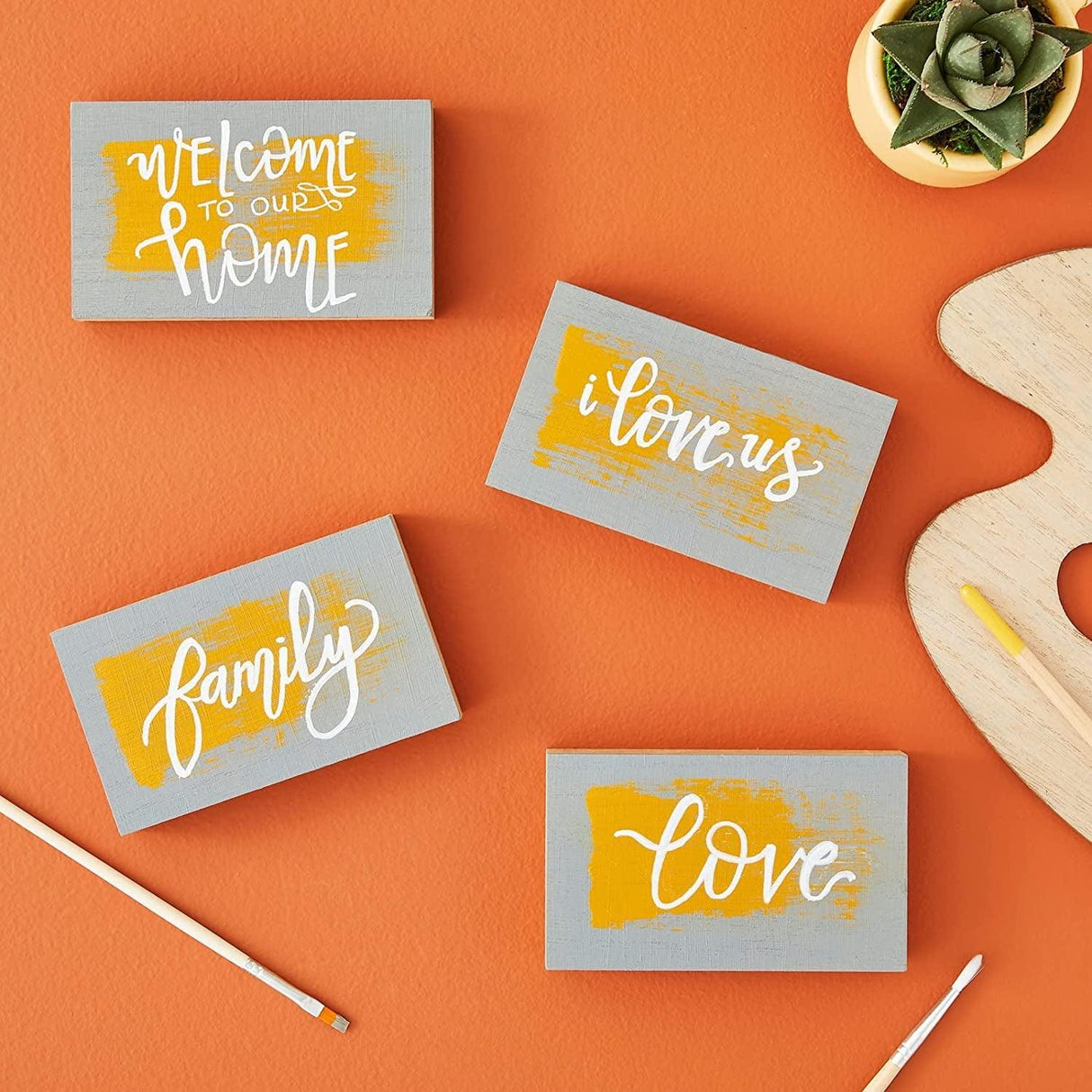 4 Pack Unfinished MDF Wooden Boards for Crafts, 1 Inch Thick Rectangle Wooden Blocks (5 X 3 In) WoodArtSupply