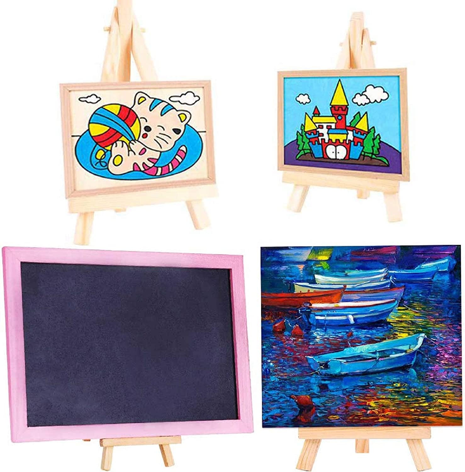 9.4 Inches Tall Wood Easels Set of Tabletop Display Easels, Art Craft Painting Easel Stand for Artist Adults Students (6Pack) WoodArtSupply