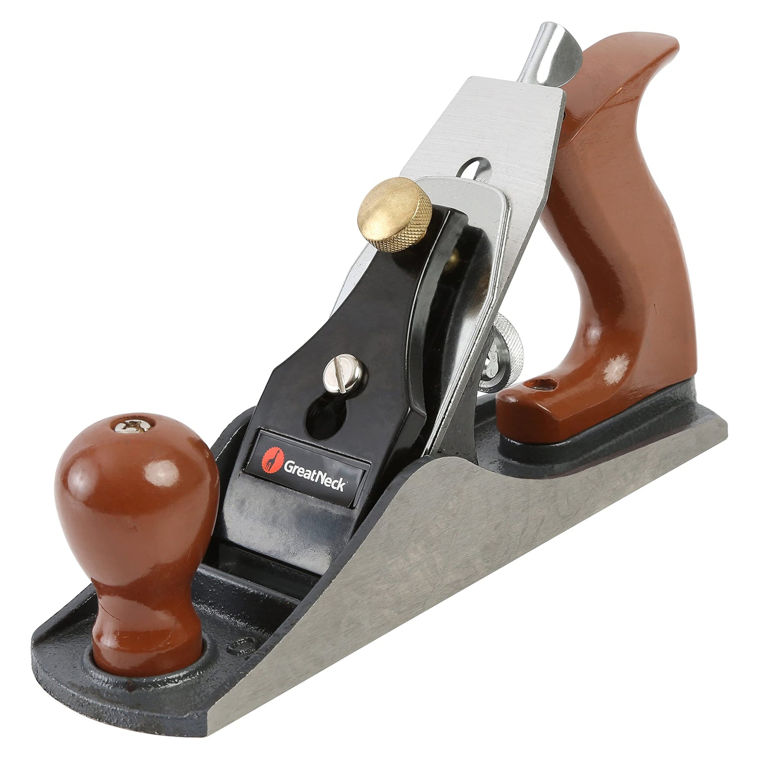 GreatNeck C4 Bench Jack Plane (9 Inch), 2 Inch Cutter, Adjustable to Control the Blade, Cast Iron Body, Quality Plastic Ergonomic Handles Great Neck