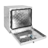 ARKSEN 18 Inch Heavy Duty Aluminum Bar Tread Tool Underbody Box, Waterproof Square Truck Storage Organizer Chest for Pick Up Truck Bed, RV Trailer ARKSEN