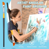 Paint Brush Acrylic Paint Brushes Angled Flat Art Paint Brush Set Small Artist Paint Brushes for Acrylic Craft, Watercolor, Oil, Gouache, Face Body Containlol