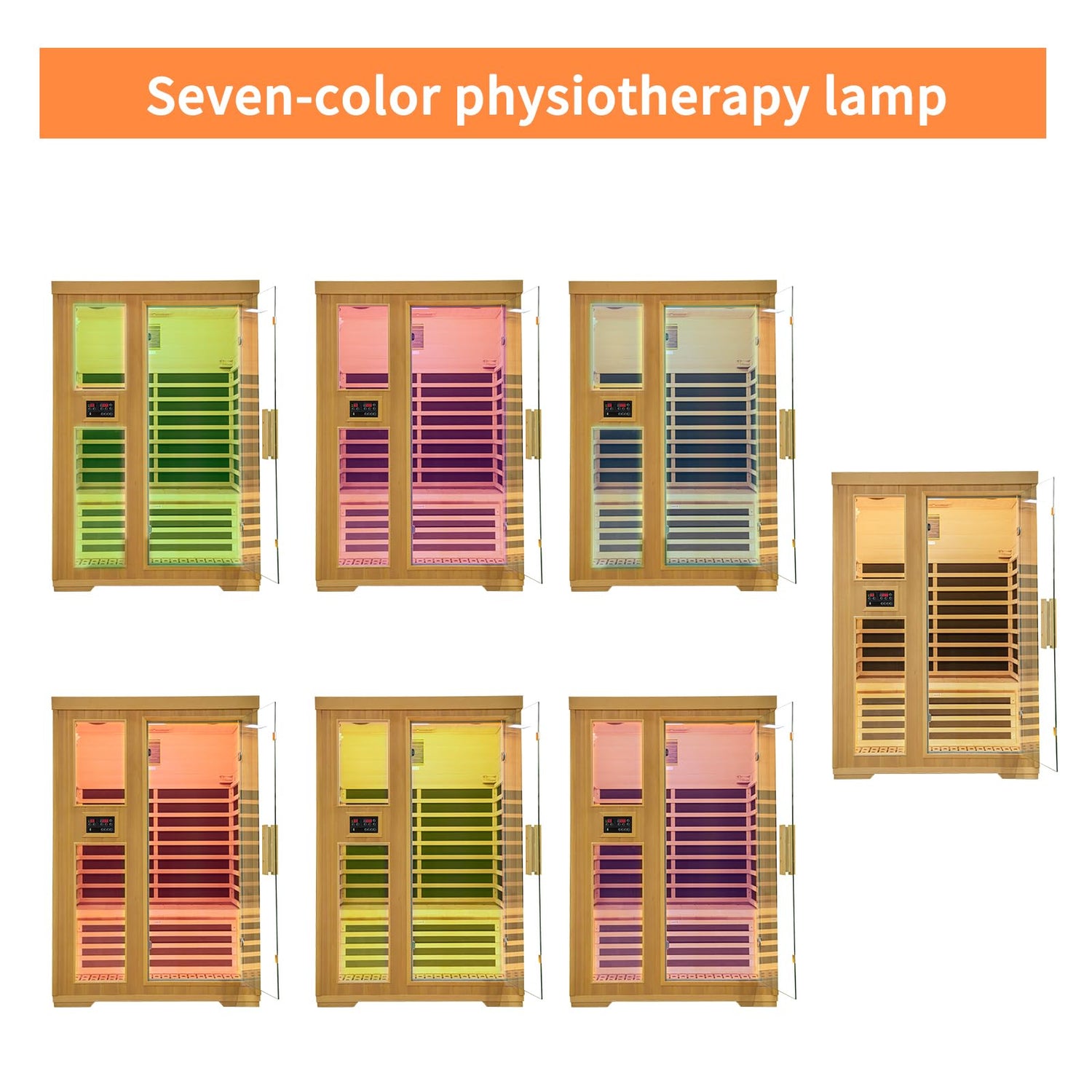 Zugoni 2 Person Far Infrared Indoor Sauna Room,1850w Carbon Canadian Hemlock Wooden Dry Sauna with Dual Control Panel and MP3 Controller, 8 Carbon Zugoni