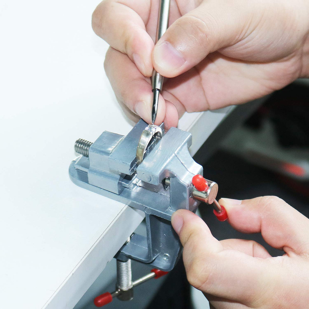 TANJIN Mini Jeweler Table Clamp Small Hobby Bench Vice Jewelers Hobby Clamps Craft Table Repair Tool Portable Work Bench Vise TANJIN