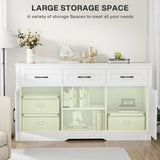 Tradare Sideboard Buffet Cabinet with Storage, Large Kitchen Buffet Cabinet with Doors and Drawers, 55” Farmhouse Entryway Console Cabinet for Tradare