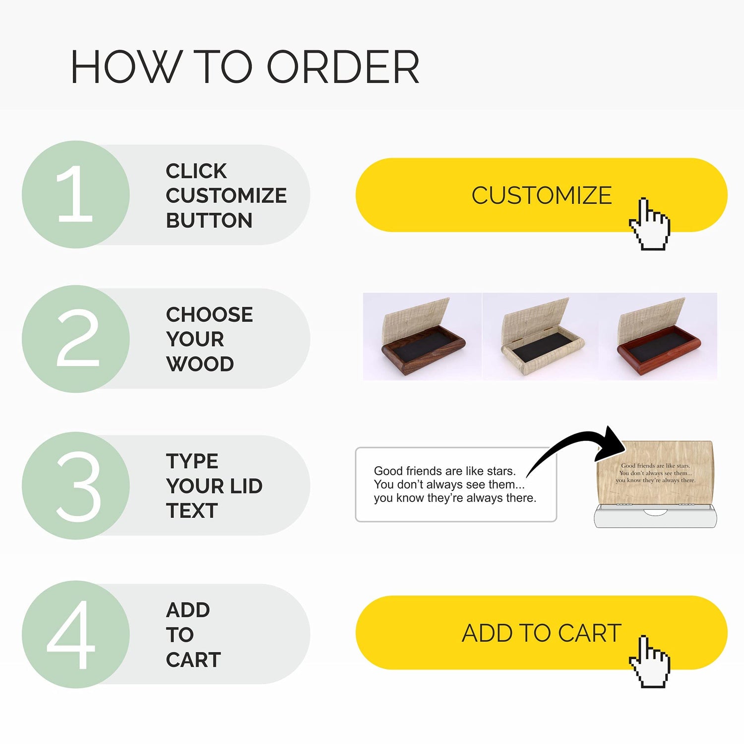 Mikutowski Woodworking Personalized Wooden Keepsake Box - Handmade in USA - Wood Art Artisan Trinket Box - Original Engraved Keepsake Box Organizer - Mikutowski Woodworking