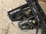Faithfull FAICS300TCNC Prestige Twin Pack Aluminium Combination Squares 150 mm (6 in) and 300 mm (12 in),Black Faithfull