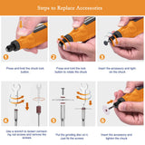 GINELSON Cordless Rotary Tool, 2000 mAh Battery Pack, 5-Speed and USB-C Charging Rotary Tool Kit with 64 Accessories, Multi-Purpose 3.7V Power Rotary GINELSON