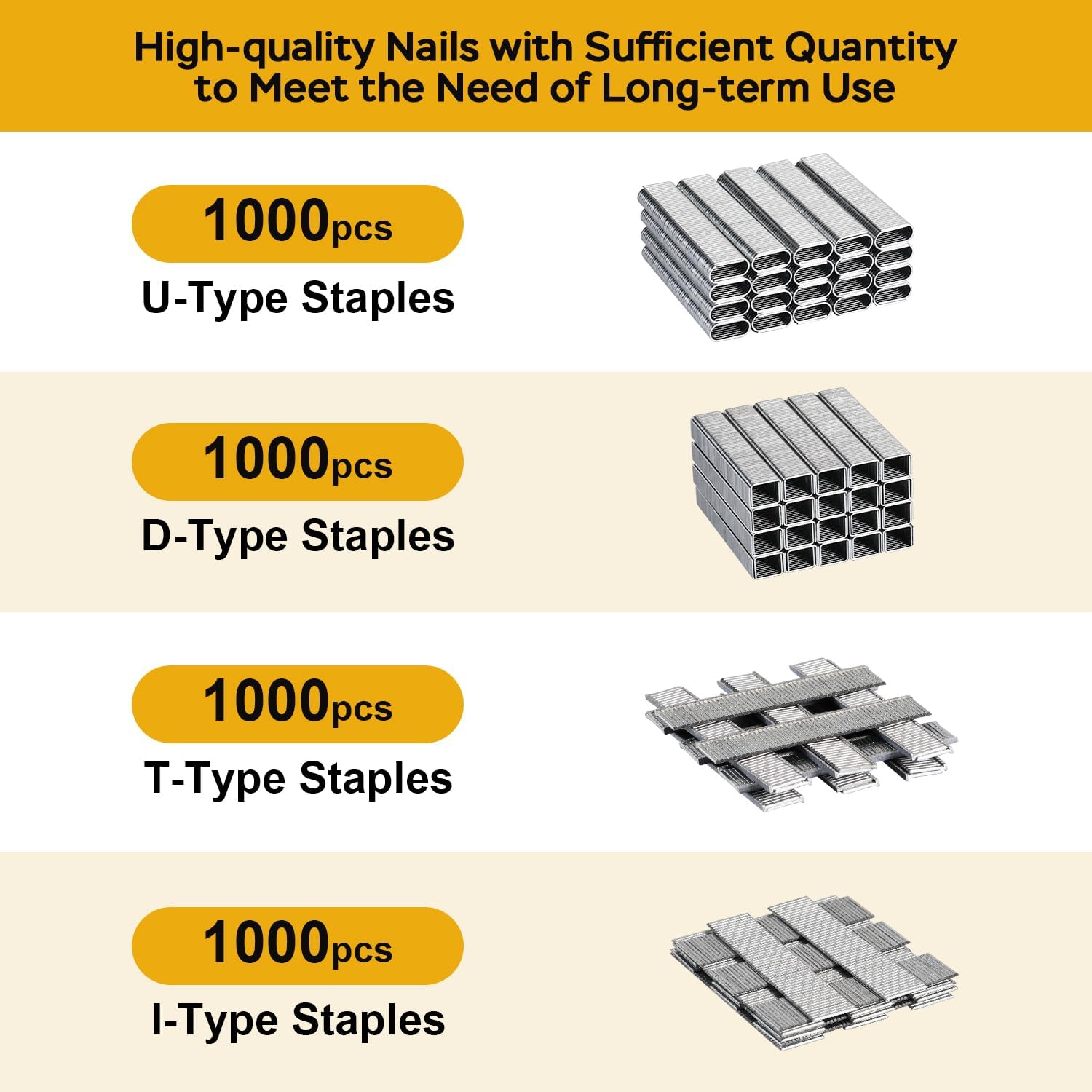 Upholstery Staple Gun Heavy Duty, YEAHOME 4-in-1 Stapler Gun with 4000 Staples, Manual Brad Nailer Power Adjustment Stapler Gun for Wood, Crafts, YEAHOME