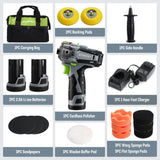 WORKPRO 12V Cordless Polisher, 3" Mini Car Detailing Buffer & Sander Machine Kit with 2 Li-Ion Batteries, Variable Speed Trigger for Auto/DIY WORKPRO