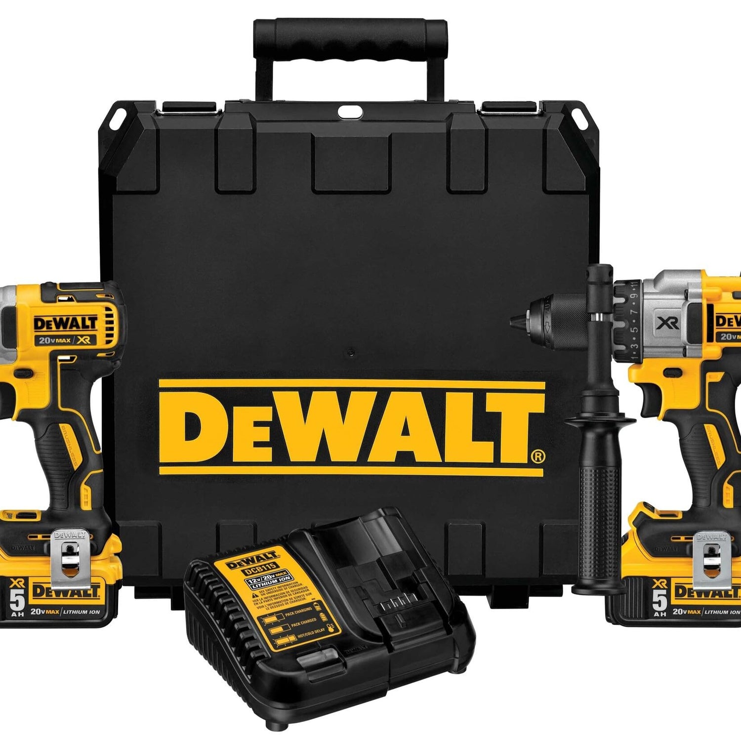 DEWALT 20V MAX Hammer Drill and Impact Driver, Cordless Power Tool Combo Kit with 2 Batteries and Charger (DCK299P2) DEWALT