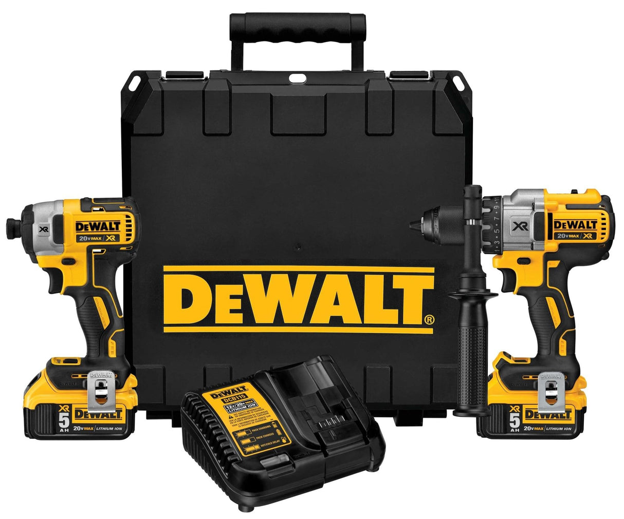 DEWALT 20V MAX Hammer Drill and Impact Driver, Cordless Power Tool Combo Kit with 2 Batteries and Charger (DCK299P2) DEWALT