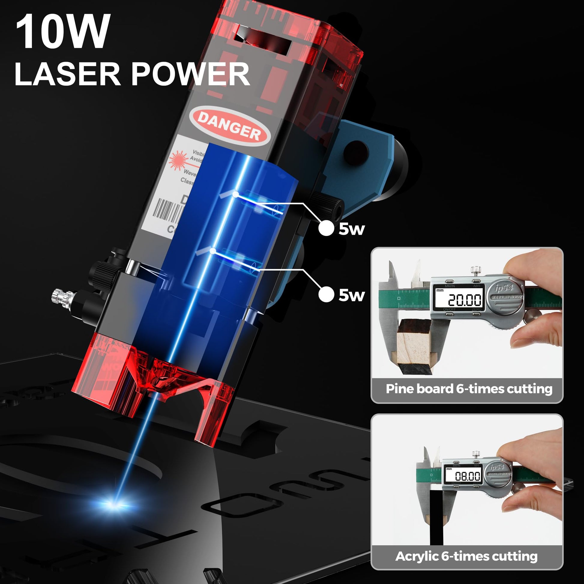 TTS-10 PRO 10W Laser Engraver Machine Laser Cutter 80W Laser Cutting Engraving Tool Engraving Machine for Wood Metal Aluminum Glass Leather - WoodArtSupply