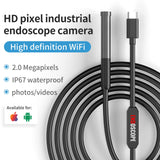 Endoscope Camera with Light,1080P HD Borescope with 6 LED Lights 9.8FT Semi-Rigid Snake Cabl,IP67 Waterproof Industrial Inspection Camera Compatible SIBOST
