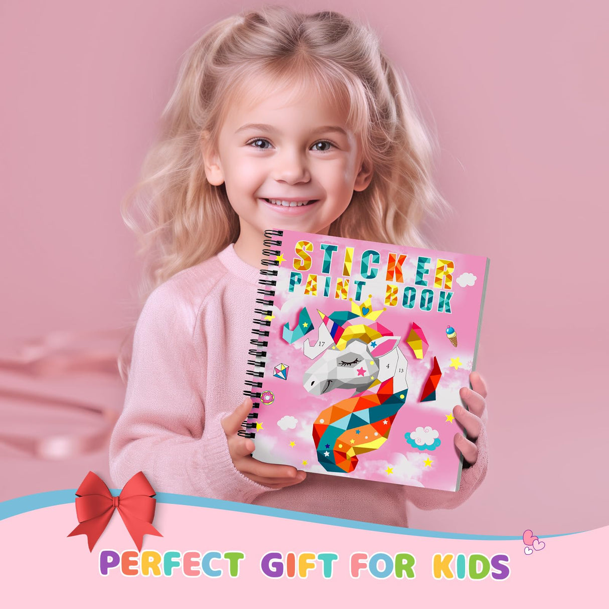 homicozy 3PCS Sticker Paint Books for Kids Ages 4-10,Unicorn Mermaid Animals Designs Paint by Stickers,Sticker by Numbers,Party Birthday Gifts for homicozy