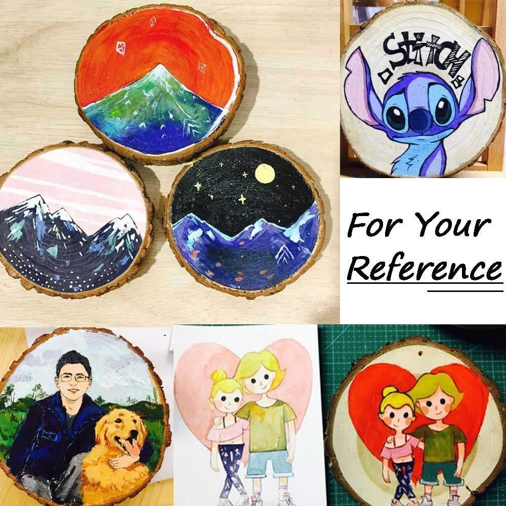 Natural Pine Wood Slabs Untreated 7-8 inches Diameter x 4/5" Thick Solid Wood Slices for Weddings, Table Centerpieces, DIY Projects or MAOM