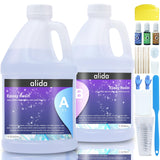 Alida 1 Gallon Crystal Clear Epoxy Resin Kit, No Bubbles Odor & Yellowing, Self Leveling 1:1 Mix for DIY Jewelry, Table Top, Art Casting, Jewelry, alida