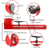 HAowosi Upgraded Wood Lathe 14" x 40", Power Wood Turning Lathe Adjustable 4 Speed 1100/1600/2300/3400RPM, Benchtop Mini Wood Lathe with 5 Chisels HAowosi