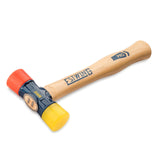 Estwing - DFH-12 Rubber Mallet - 12 oz Double-Face Hammer with Soft/Hard Tips & Hickory Wood Handle - DFH12,Black Red & Yellow Estwing
