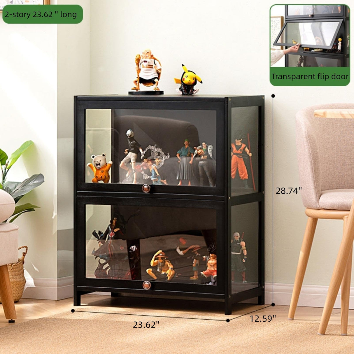 Curio Display Cabinet, Display Cabinet with 5-Tier Storage Shelves, Collectibles Toy Organizers Rack, Trophy Display Case,Storage Cabinets and ORNDYDM