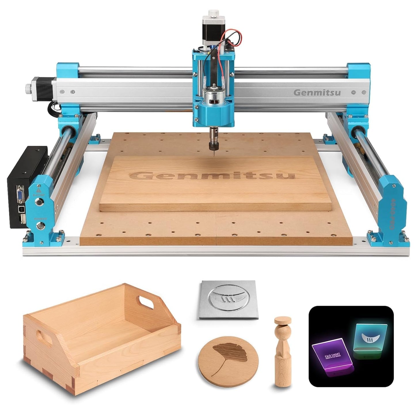 Genmitsu CNC Router Machine 4040-PRO for Woodworking Metal Acrylic MDF Nylon Cutting Milling, GRBL Control, 3 Axis CNC Engraving Machine, Working - WoodArtSupply