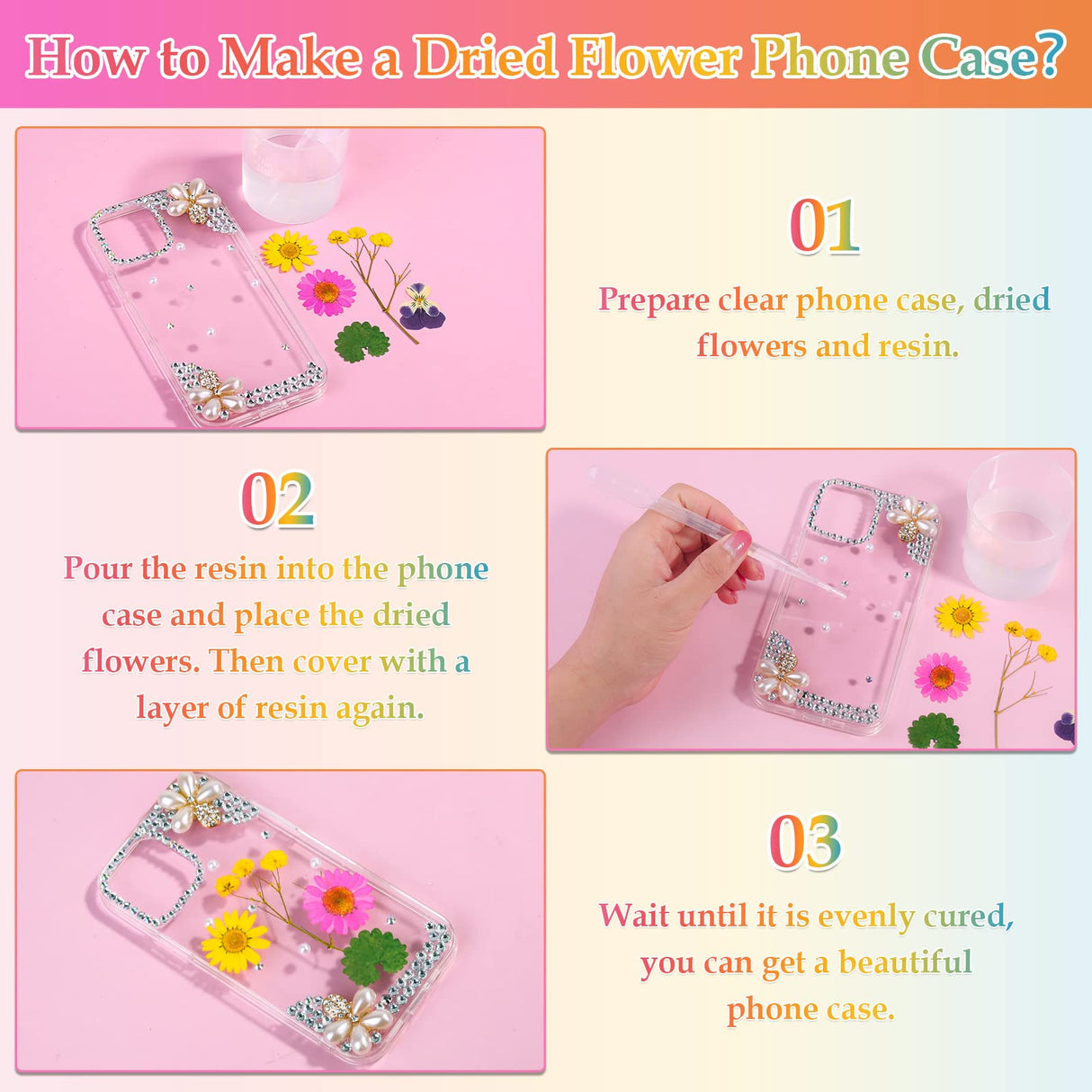 Dried Flowers for Resin, Real Nature Dried Pressed Flower Leaves Bulk with Tweezers for DIY Nail Art Cards Scrapbooking Crafts Jewelry Making Epoxy Cruzix