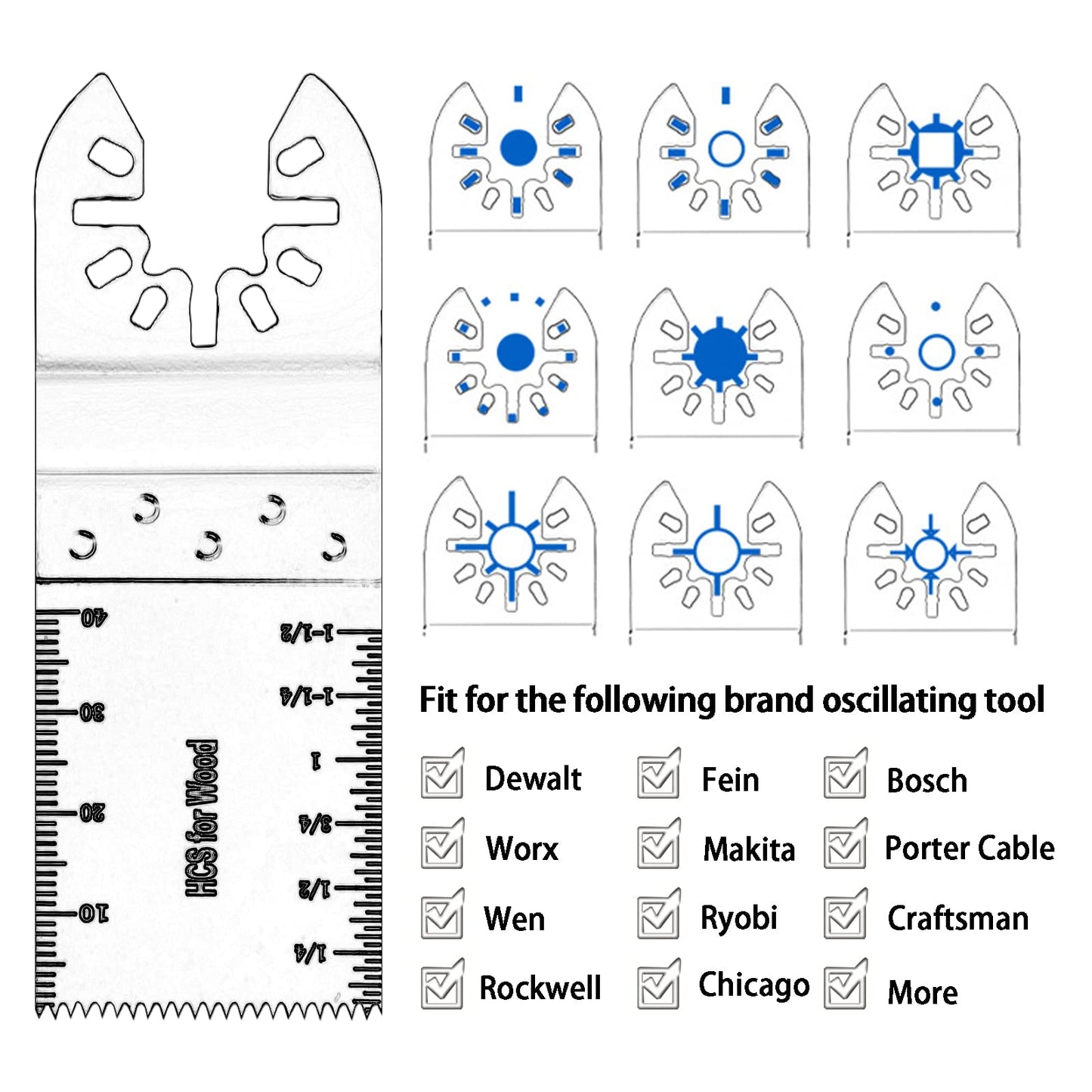 AIFICUT 50pcs Wood Plastics Metal Multitool Blades Titanium oscillating Saw Blades Quick Release Fit Dewalt Tools Bosch Porter Cable Black & Decker - WoodArtSupply