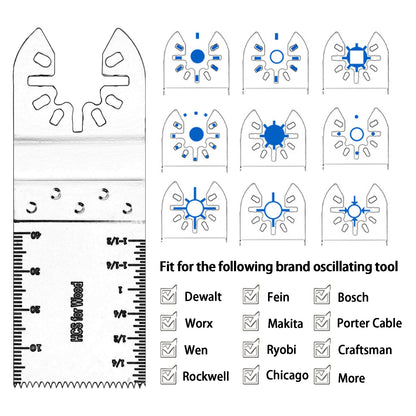 AIFICUT 50pcs Wood Plastics Metal Multitool Blades Titanium oscillating Saw Blades Quick Release Fit Dewalt Tools Bosch Porter Cable Black & Decker - WoodArtSupply